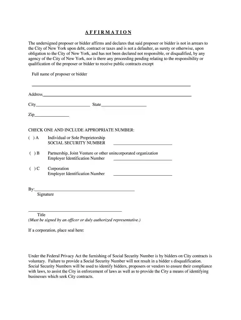 tax affirmation form Preview on Page 1