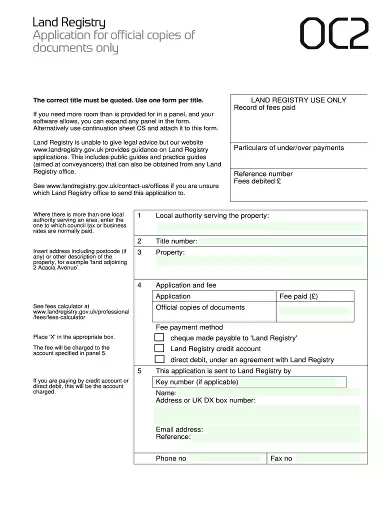 oc2 form example Preview on Page 1
