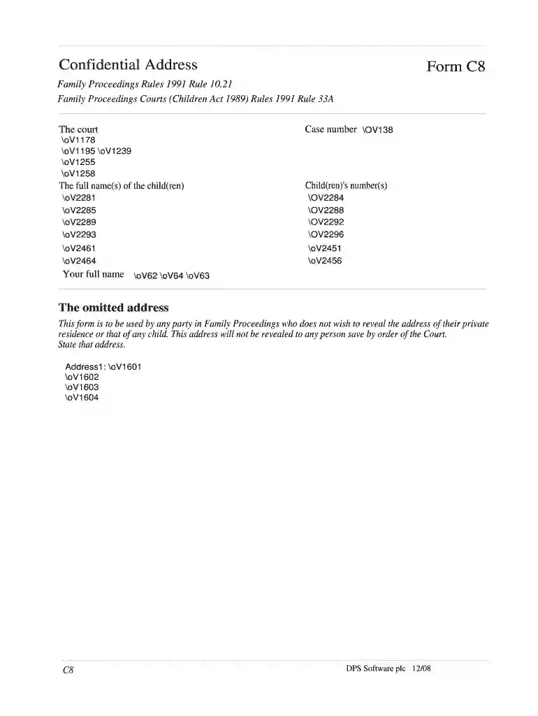 c8 form Preview on Page 1