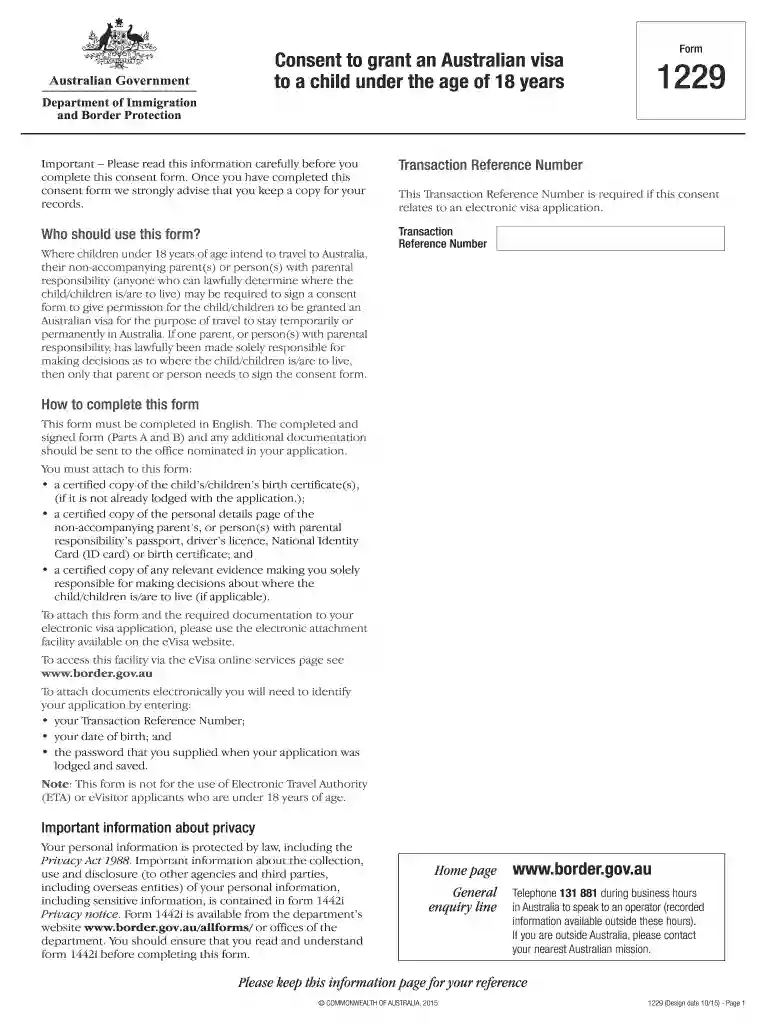 form 1229 Preview on Page 1