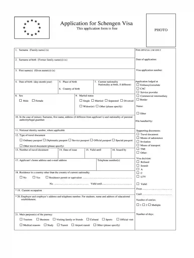 czech republic visa application form pdf Preview on Page 1