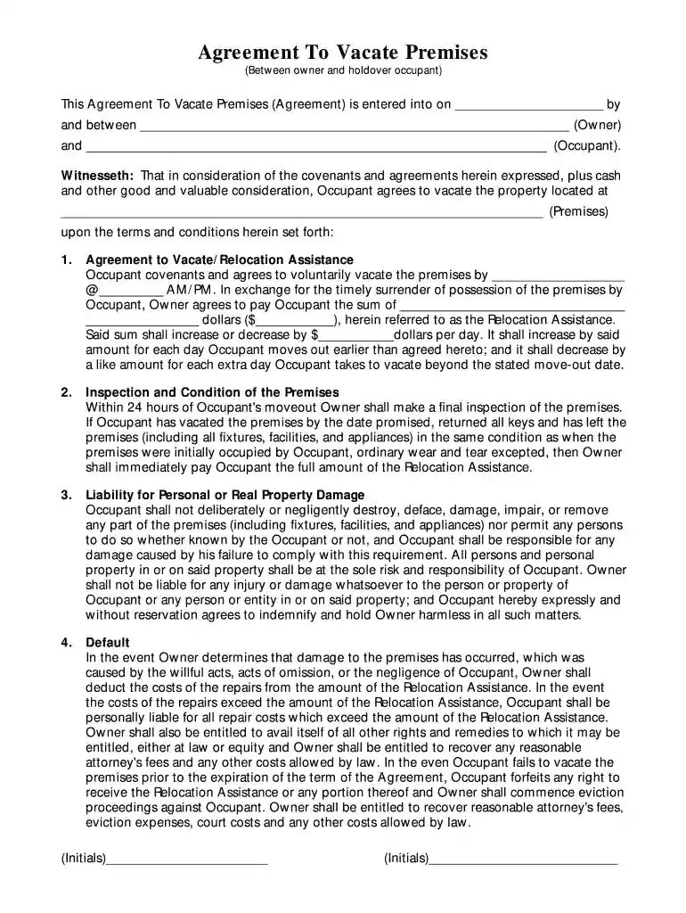 free notice to vacate letter Preview on Page 1