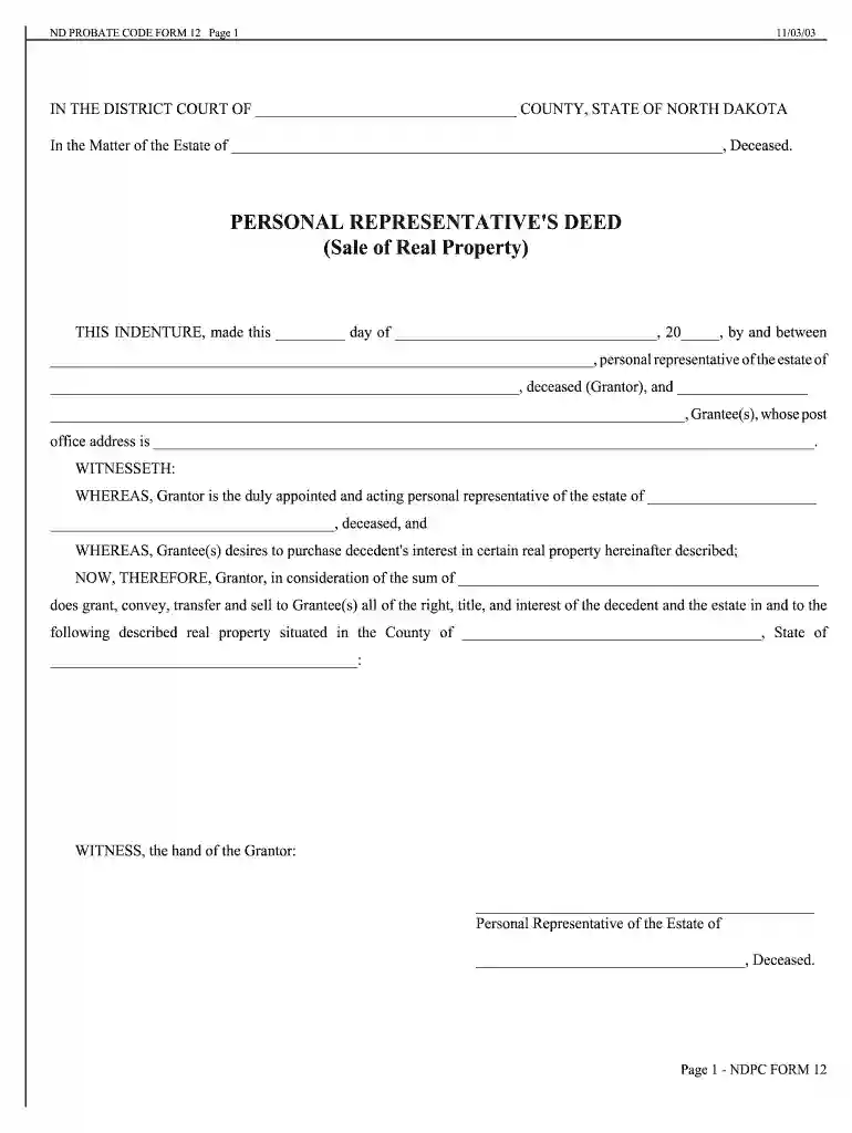 personal representative of estate Preview on Page 1