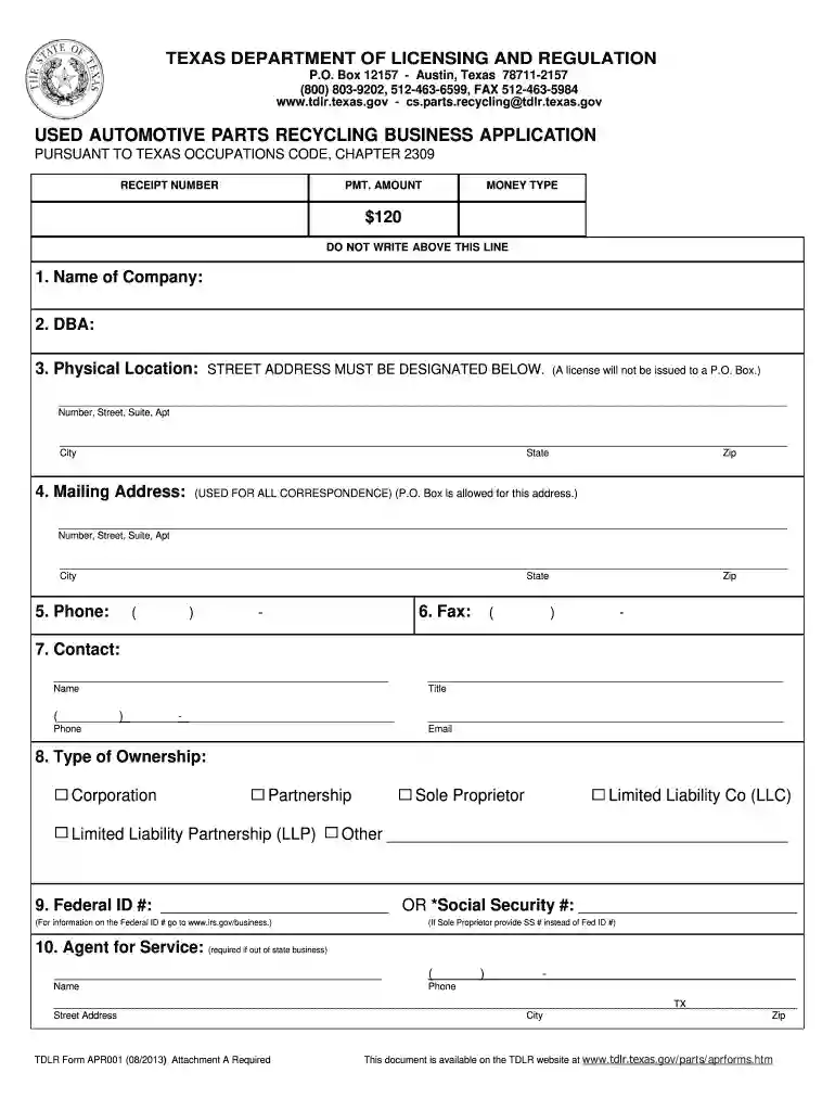 texas recycling online application form Preview on Page 1