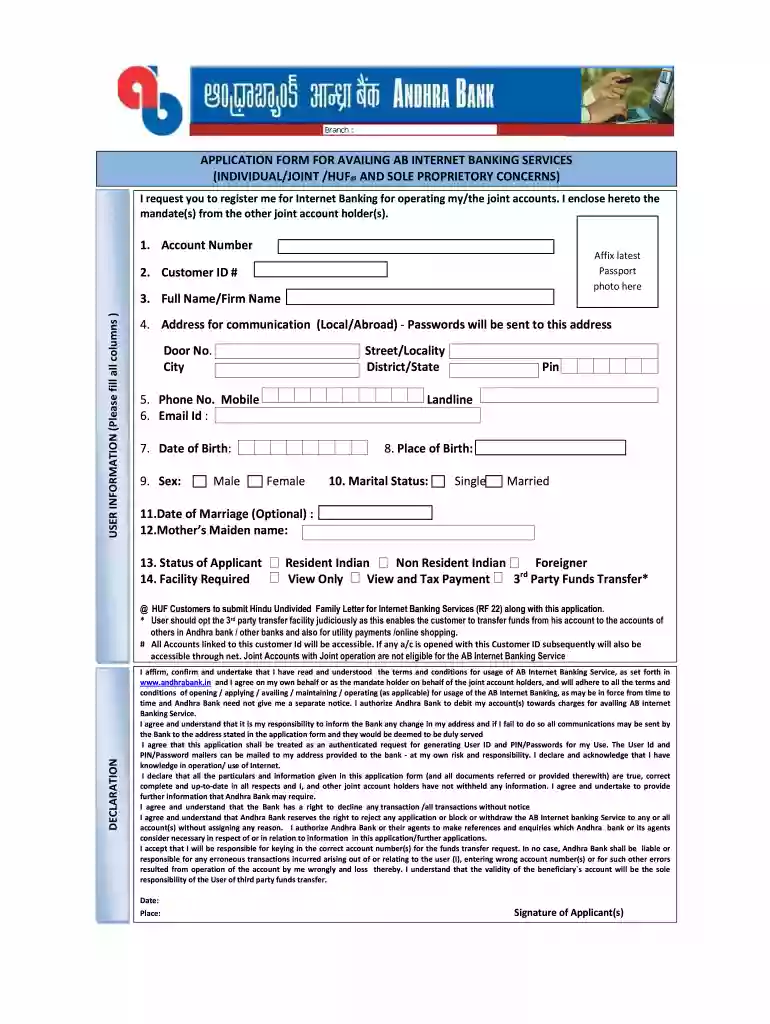 andhra bank kyc update online Preview on Page 1
