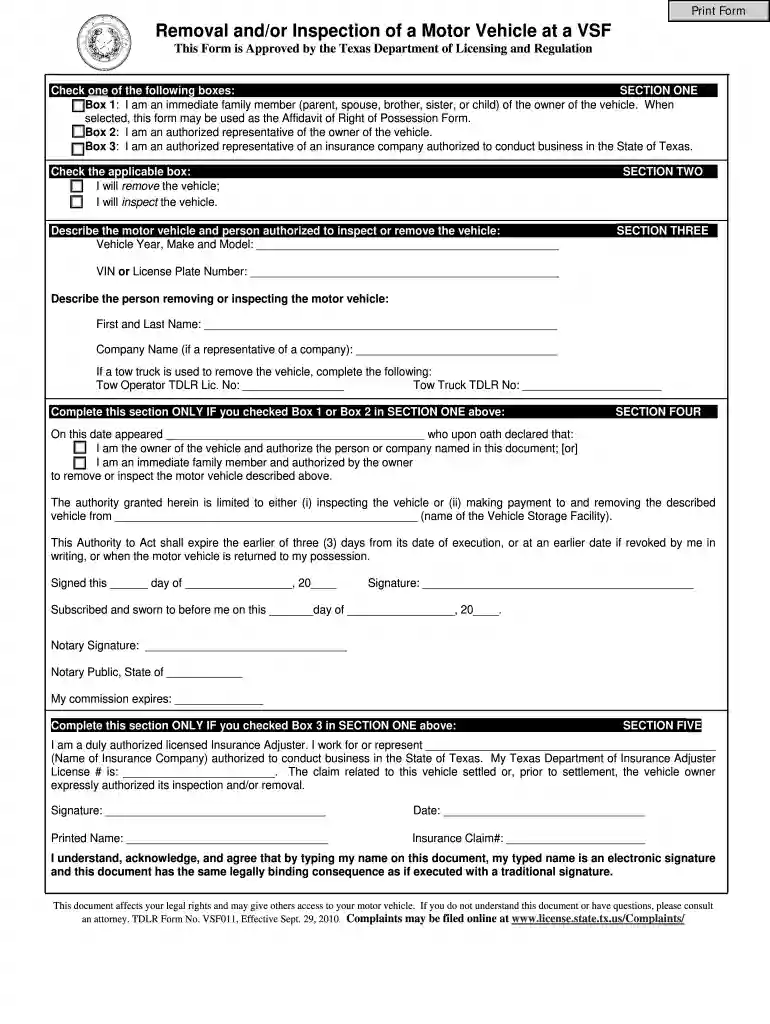 vsf form Preview on Page 1