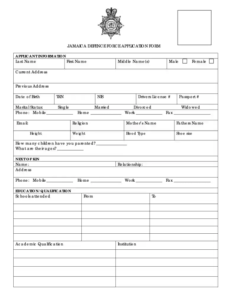jdf application form Preview on Page 1