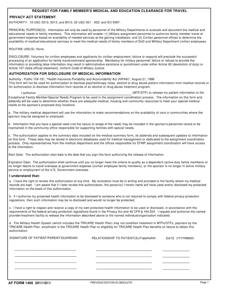 af form 1466 Preview on Page 1