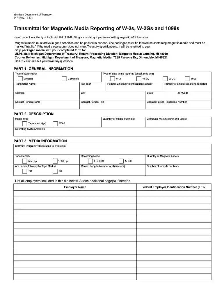 form 447 Preview on Page 1