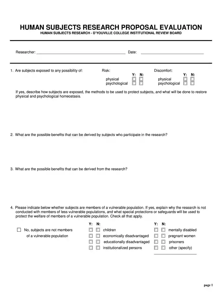 research evaluation form Preview on Page 1