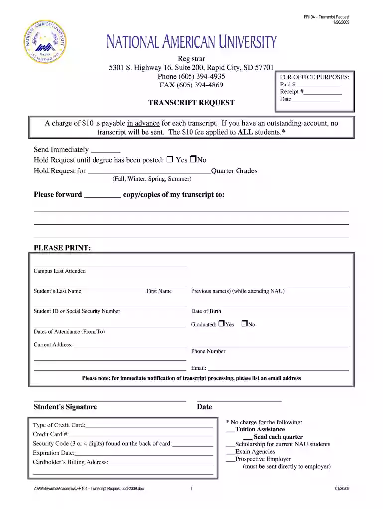 american university transcript Preview on Page 1