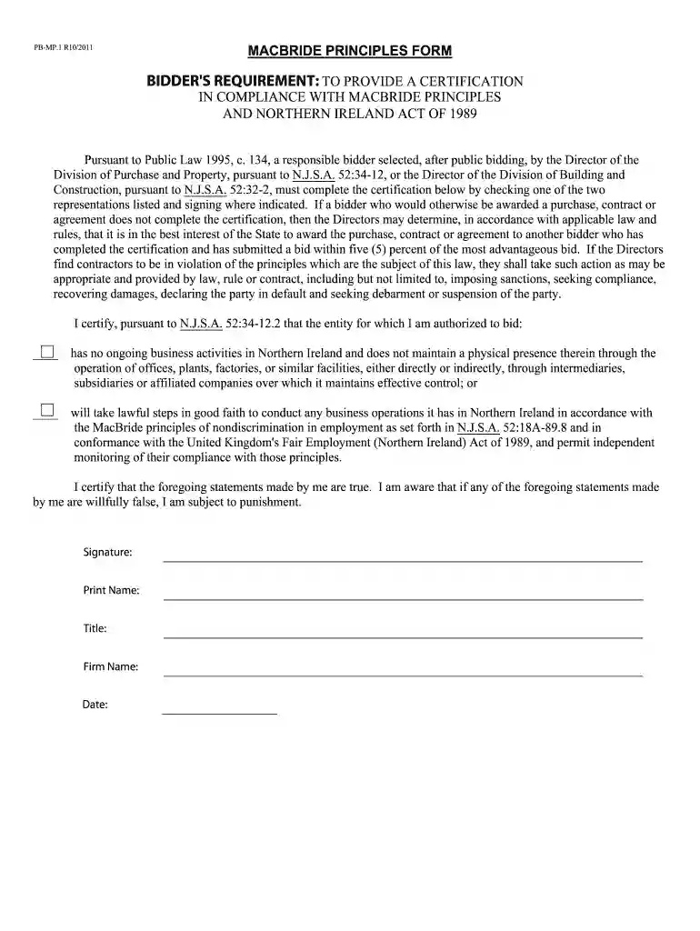 macbride principles form Preview on Page 1
