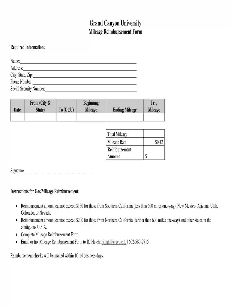 reimbursement expense form Preview on Page 1