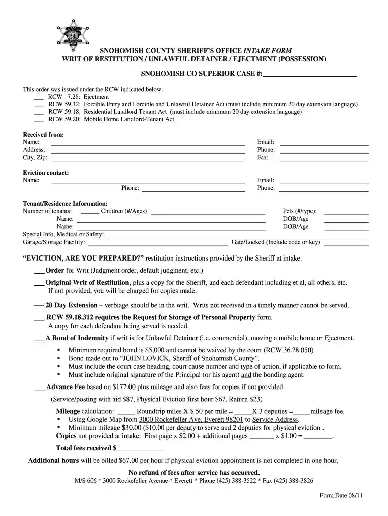 writ of eviction Preview on Page 1