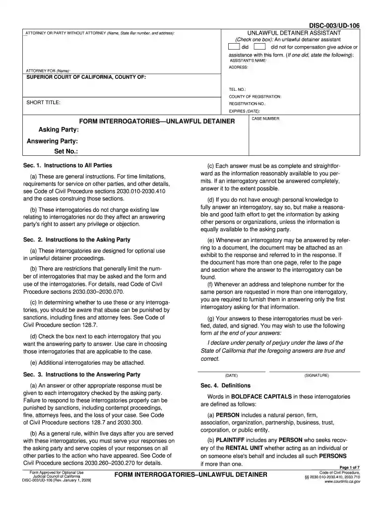 ud 106 disc 003 form Preview on Page 1