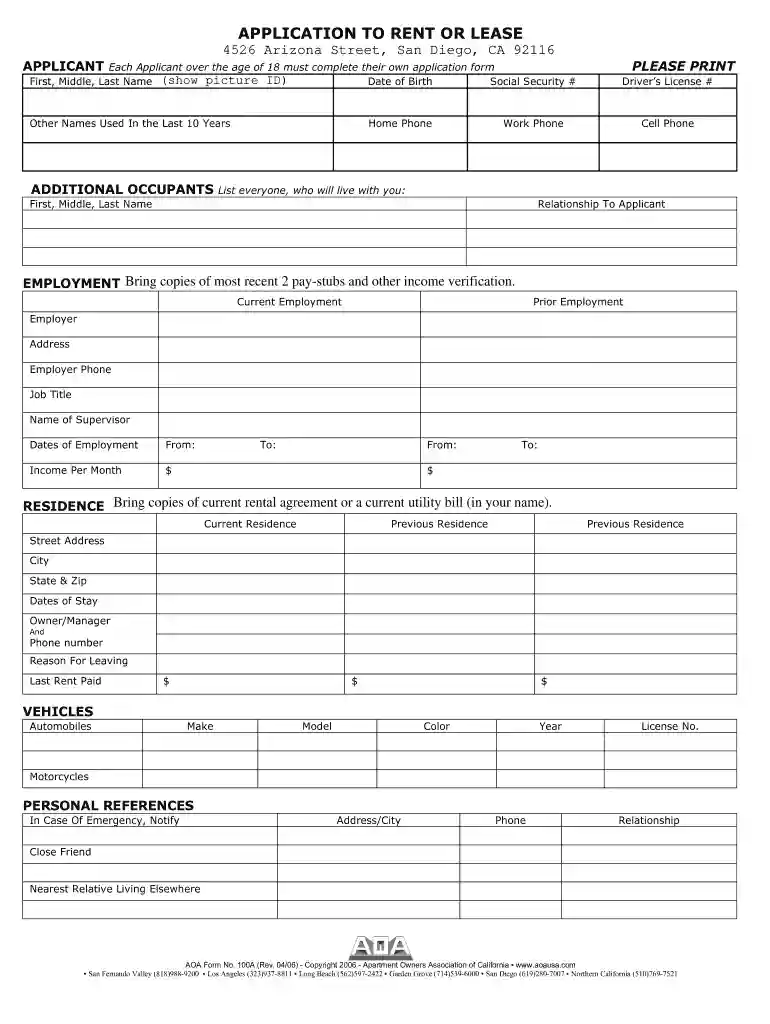 aoa form 101 Preview on Page 1