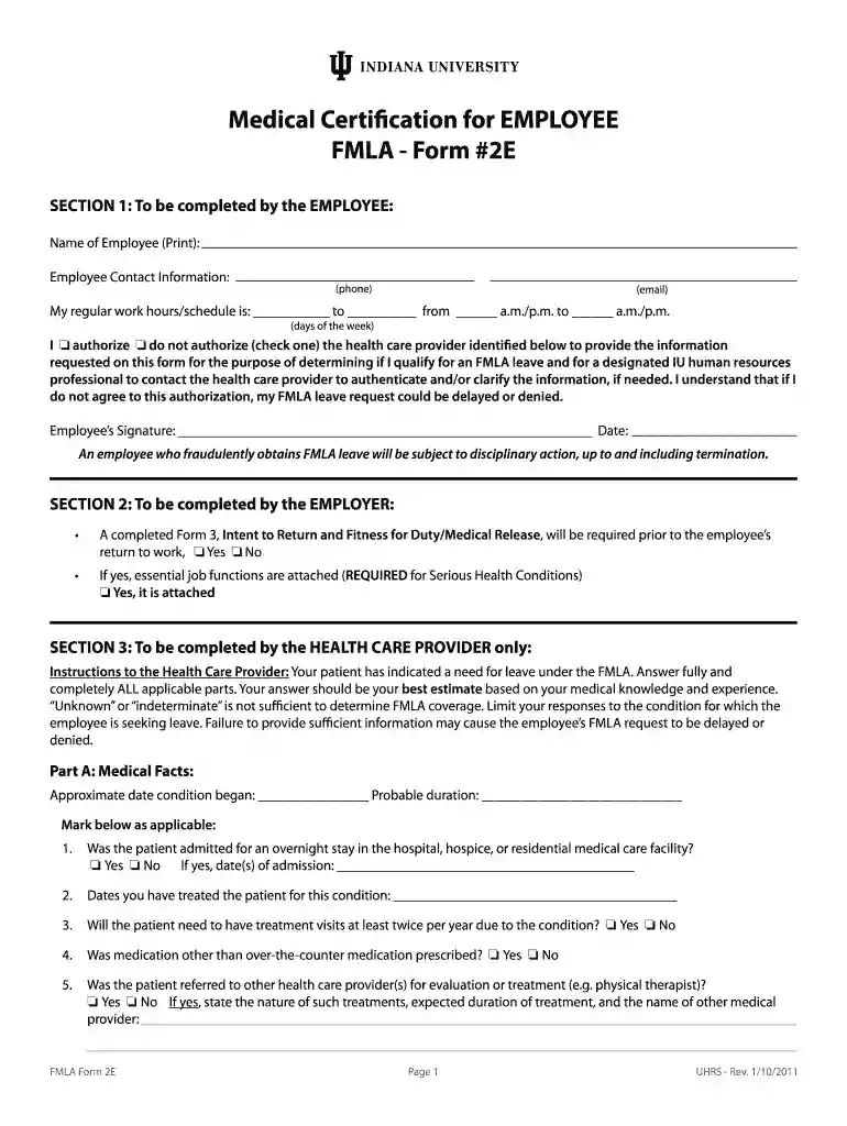 printable fmla forms Preview on Page 1