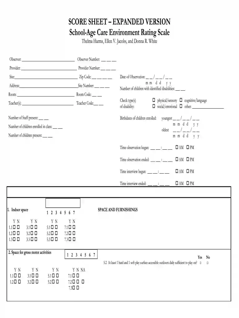 sacers scoresheet Preview on Page 1