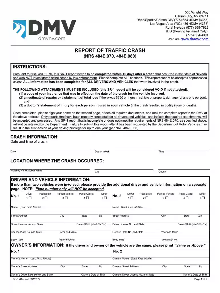 sr 1 form dmv Preview on Page 1