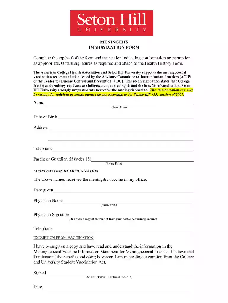 general menengitis form online Preview on Page 1