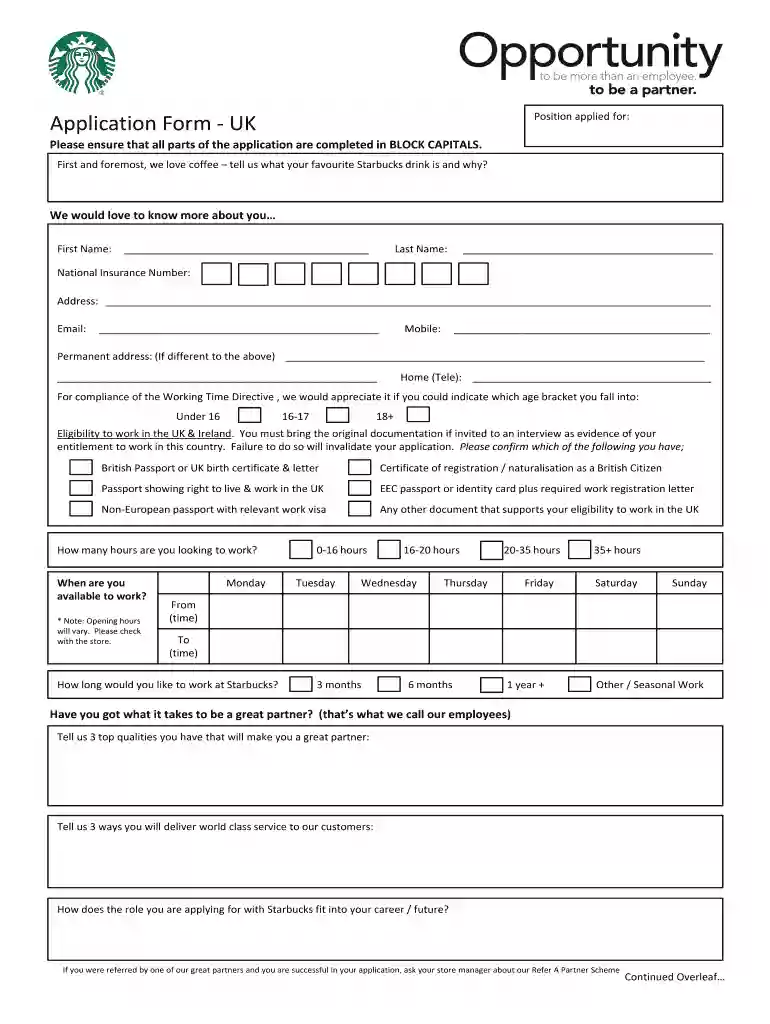uk application form for visit visa Preview on Page 1