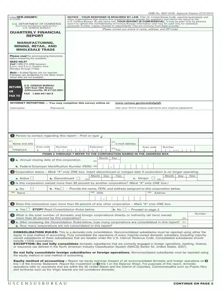 Qfr 200 mt fillable form 2009 Preview on Page 1