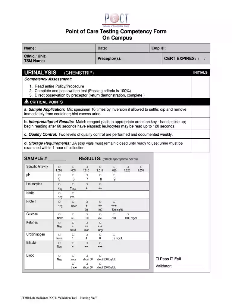 competency test microscopic urinalysis Preview on Page 1