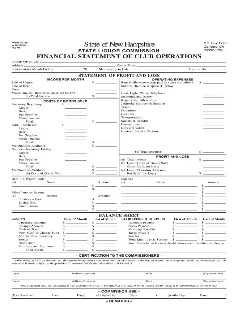 fs form 233 Preview on Page 1