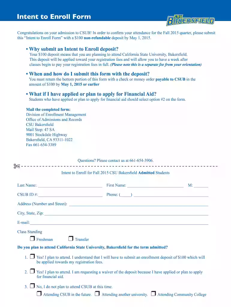 csub intent to enroll Preview on Page 1