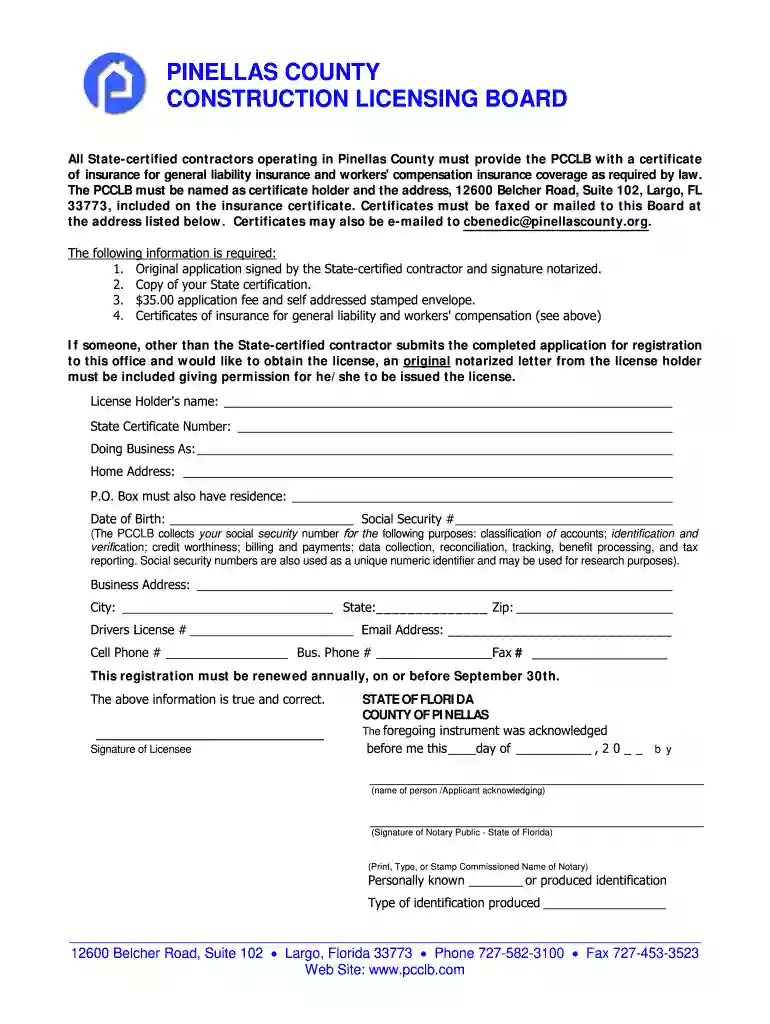 pinellas county licensing board Preview on Page 1