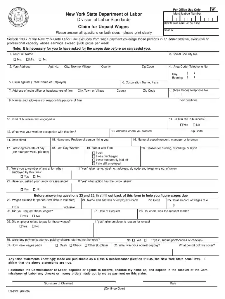 ny labor claim Preview on Page 1