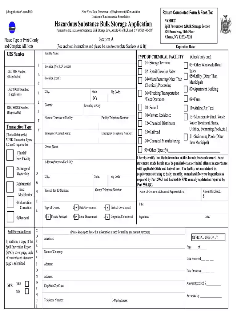 6 nycrr part 595 tank registration application instructions form Preview on Page 1