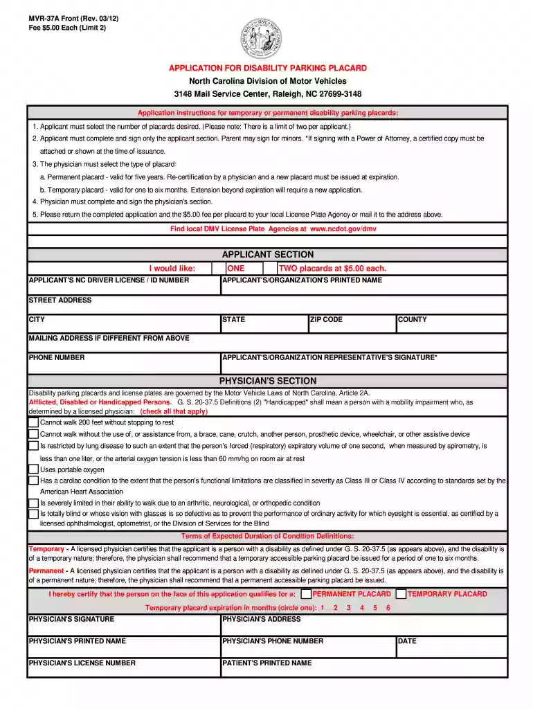 mvr 37a 2012 form Preview on Page 1