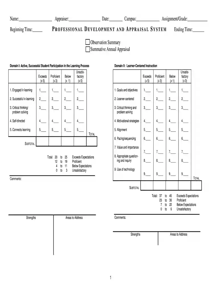 PROFESSIONAL DEVELOPMENT AND APPRAISAL SYSTEM - concordia Preview on Page 1