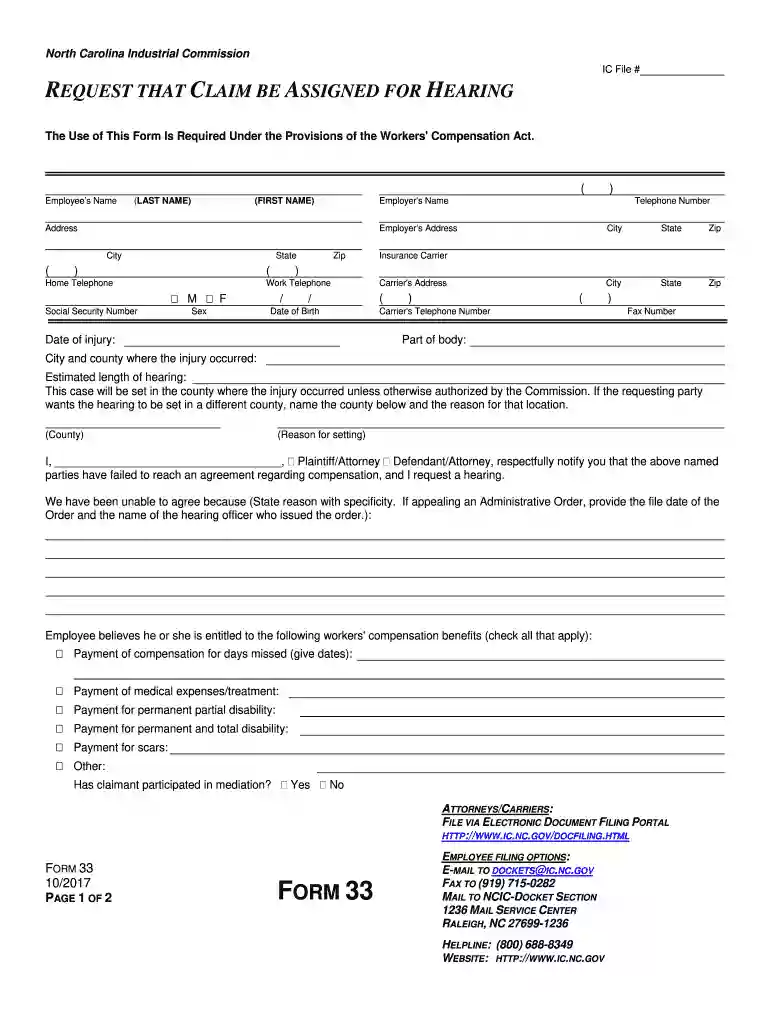 nc form 33DocHubcom Preview on Page 1
