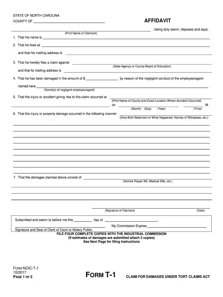 arizona blank tort claim form Preview on Page 1