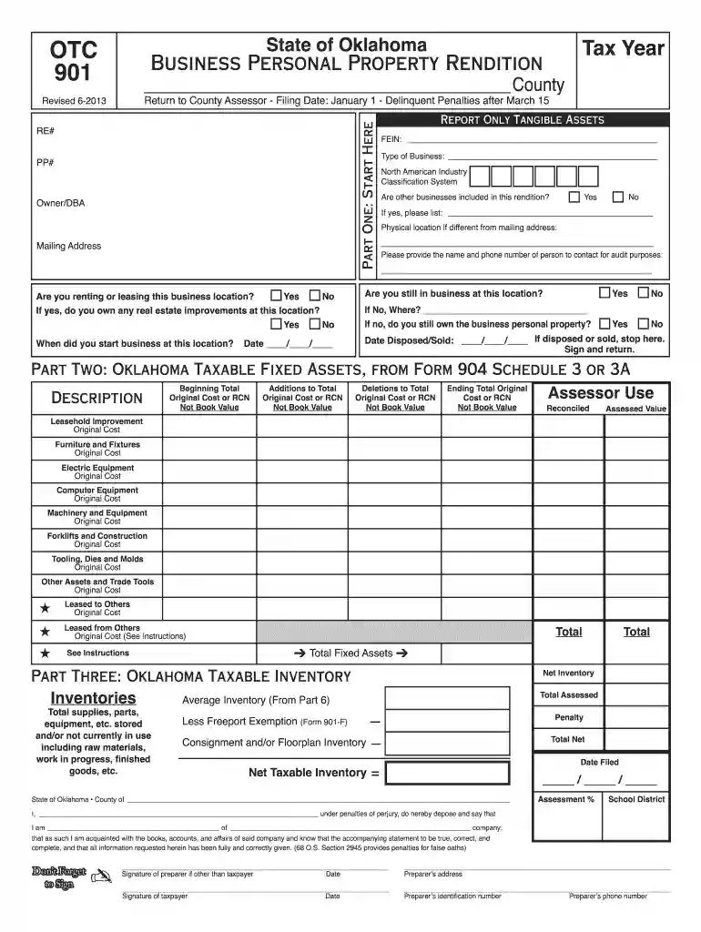 form 901 Preview on Page 1
