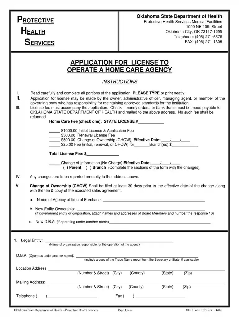 odh form 757 2009 Preview on Page 1