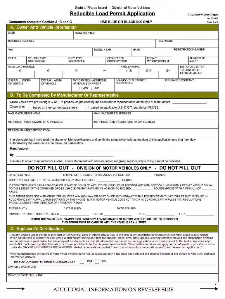 rhode island permit application Preview on Page 1