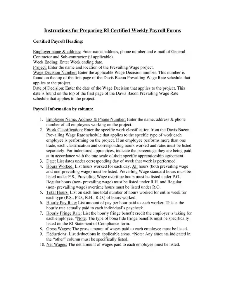 ri certified payroll form Preview on Page 1