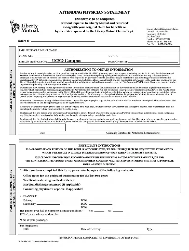 liberty discharge form Preview on Page 1