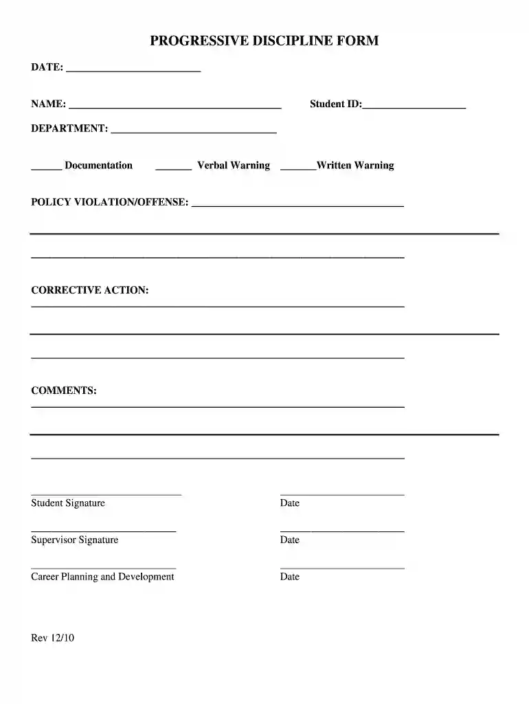 employee disciplinary action form Preview on Page 1