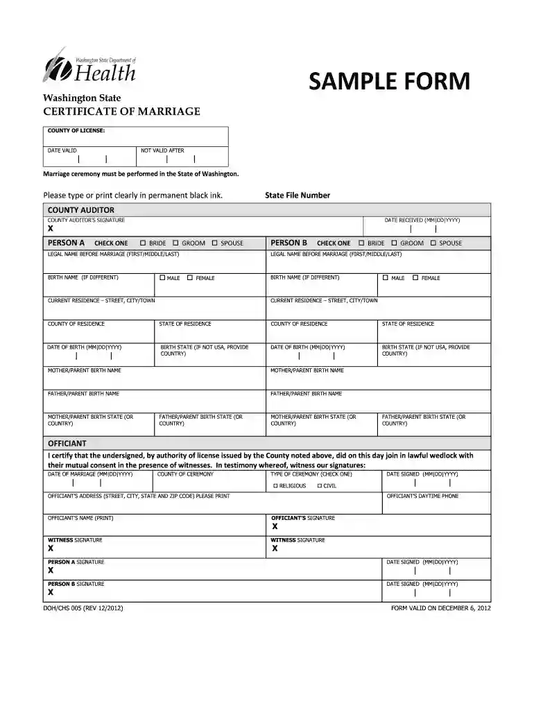 certificate marriage sample Preview on Page 1