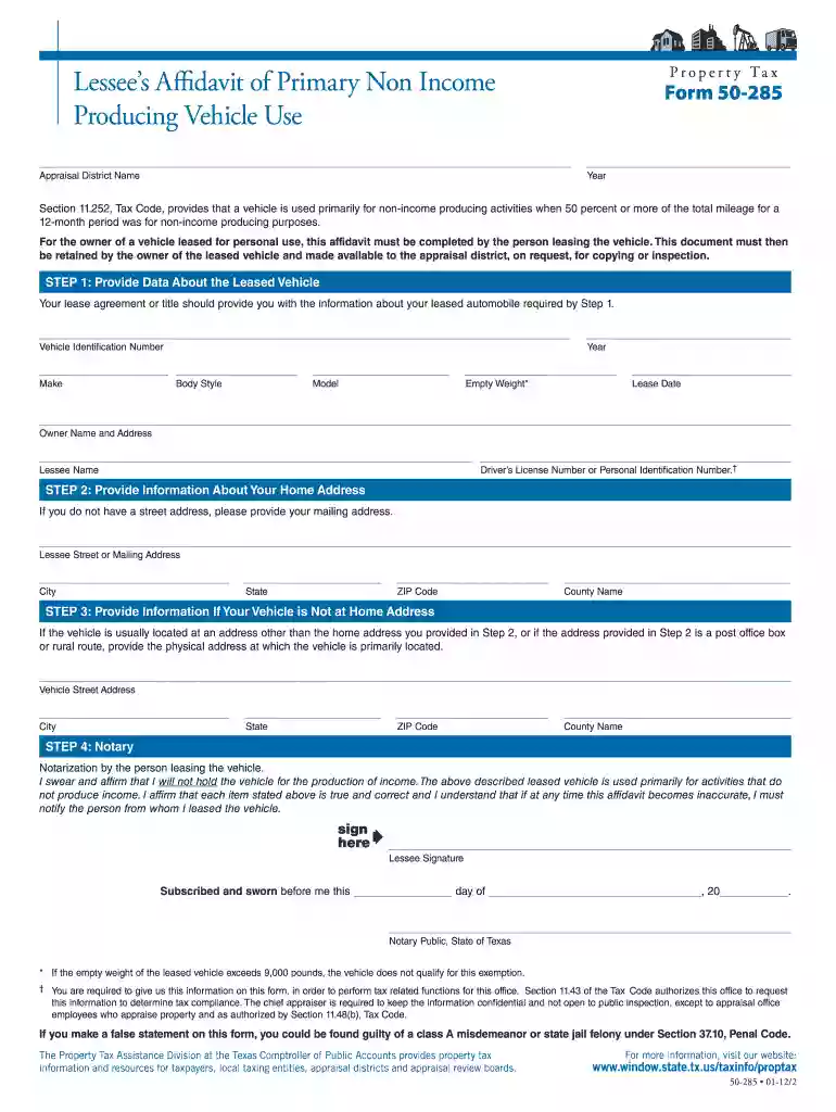 texas lease affidavit Preview on Page 1