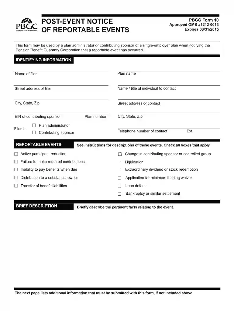 form 10 pbgc 2015 Preview on Page 1
