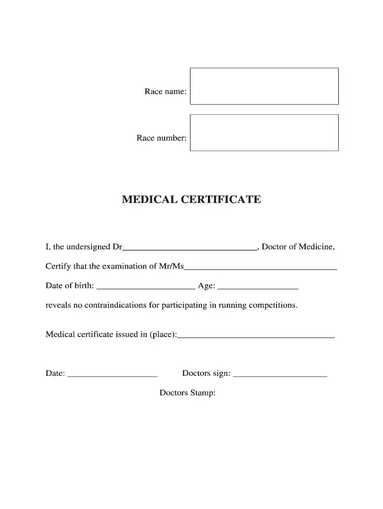 medical certificate template Preview on Page 1
