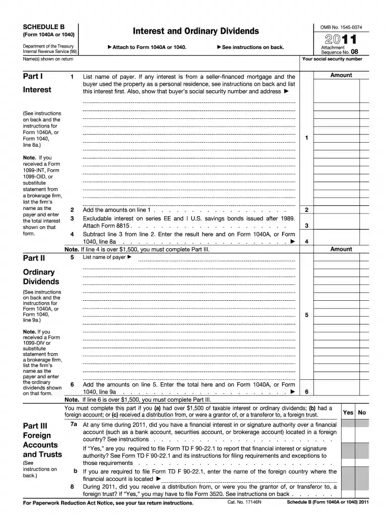 irs schedule b form Preview on Page 1