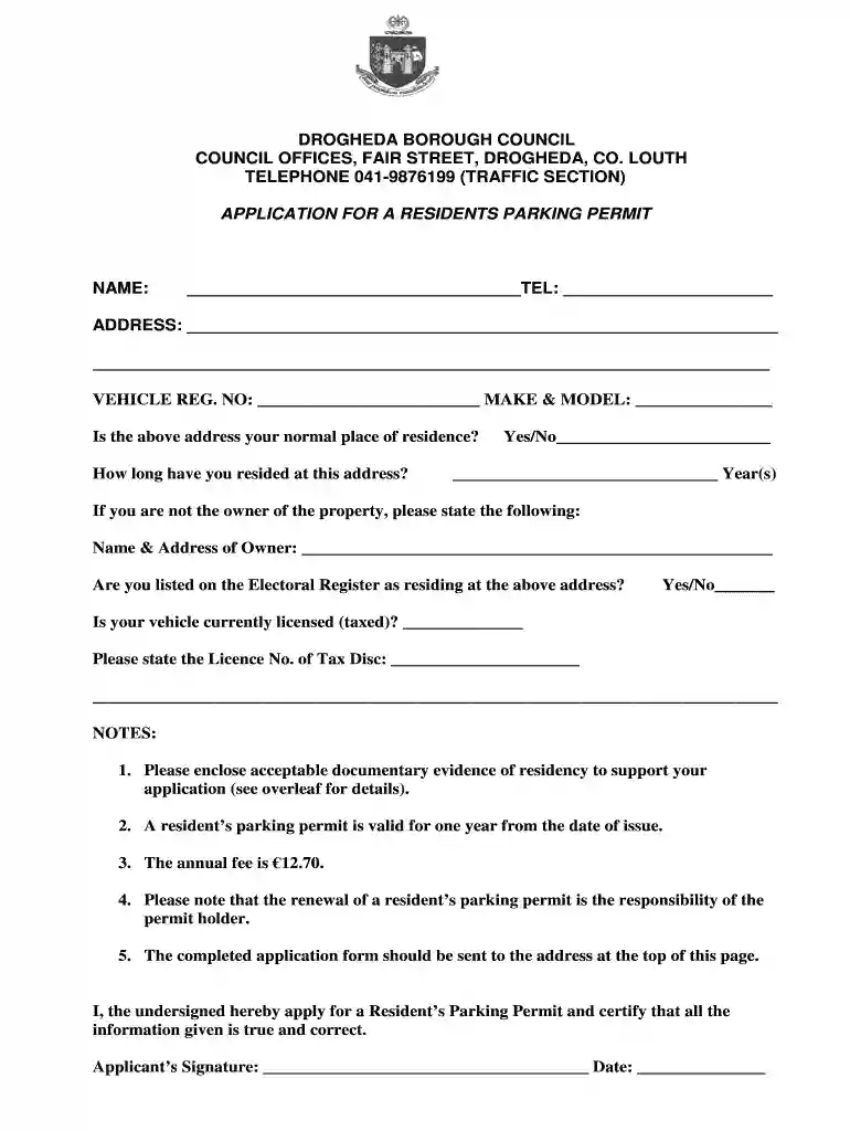 louth county council parking permit Preview on Page 1