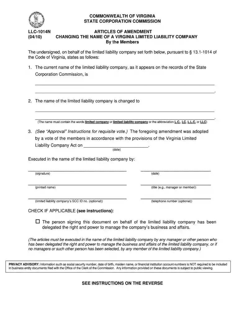 change llc name virginia Preview on Page 1
