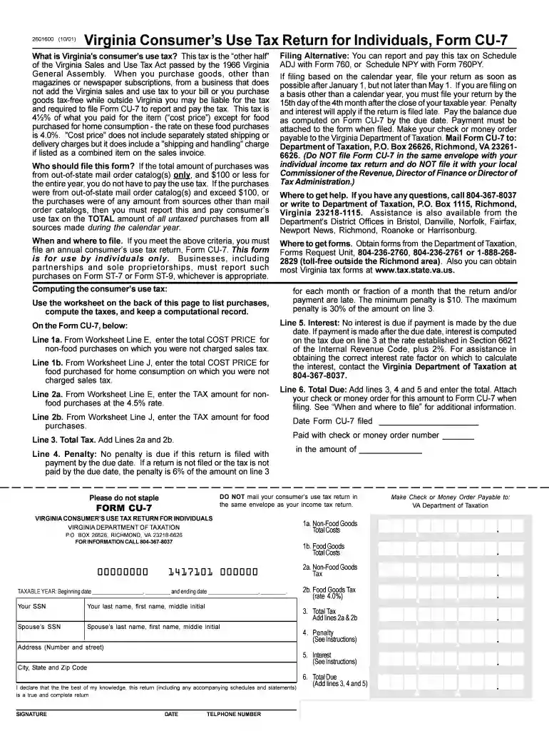virginia form cu 7 Preview on Page 1